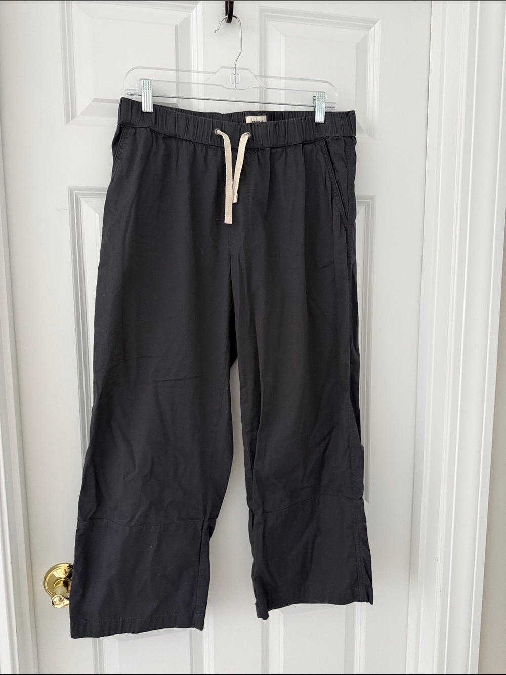 Pact dark Gray Cropped Pants with Drawstring Waist